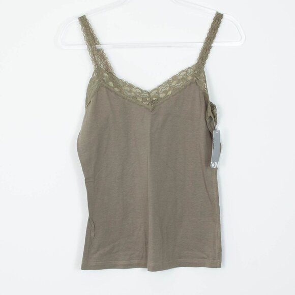 Old Navy Womens Lace Trim Cami Tank Top Size M Green Lightweight Y2K Staple NWT - Picture 1 of 6
